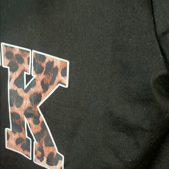 Black T-Shirt with Leopard Print Logo - Picture 5 of 5